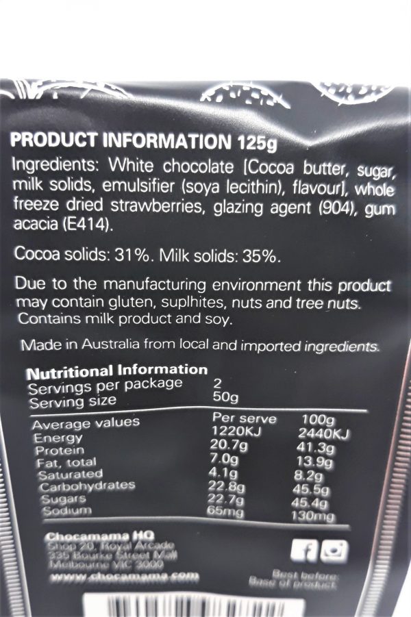 Chocamama Vegan Chocolate Freeze Strawbe