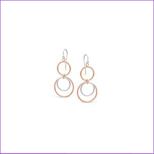 Earrings R G And Silver Circle Drop 4cm