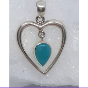Pendant Heart With Amazonite